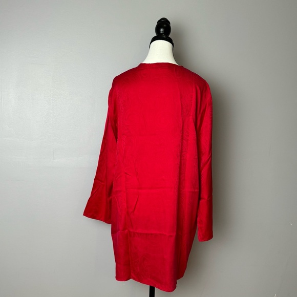 Victoria Secret gold label vintage 100% silk red pajama dress/ robe size medium - Picture 4 of 13
